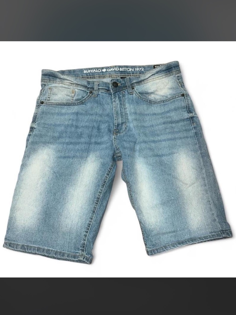 NWT Buffalo David Bitton Faded Light Blue Denim Men’s Shorts